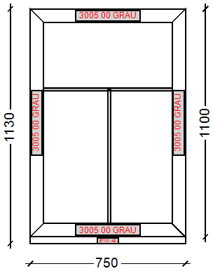 IVAPER GRAU 62: Окно, Ivaper 62 мм (В), Без фурнитуры, 1100х750, Белый, Белый