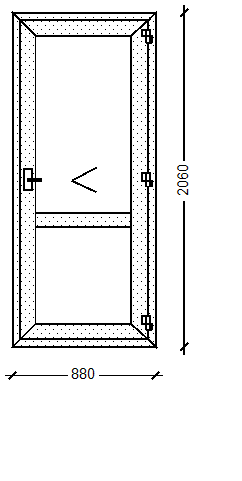 ПластКом СТАНДАРТ Дверь входная отк наружу (Ламин), Ivaper 62 мм, Дверная фурнитура, 2060х880, Русти