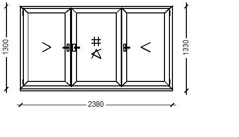 ПластКом СТАНДАРТ: Окно, Ivaper 62 мм, Roto NT, 1300х2376, Белый, Белый